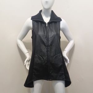 Athena Marie 3/4 Length Faux Leather Vest - M